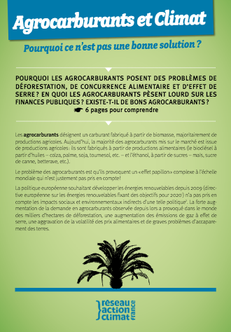 Agrocarburants et climat - Pourquoi ce n’est pas une solution