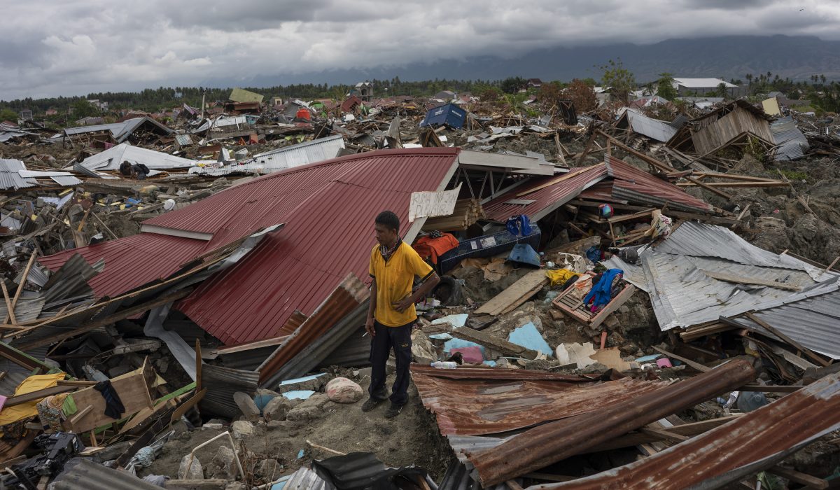 Nardi (40), lost his mother-in-law due to Earthquake and liquefaction, Petobo Village, Palu, Central Sulawesi.
Palu, Central Sulawesi, Indonesia. .October 13th 2018