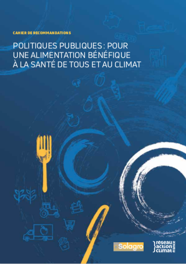 couverture cahier de reco pol alim climat santé